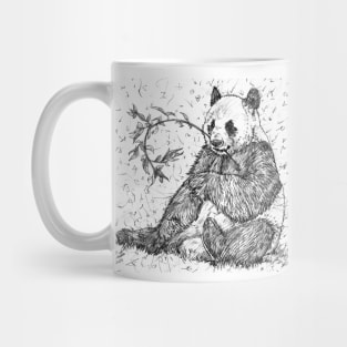 PANDA eating - pencil portrait Mug